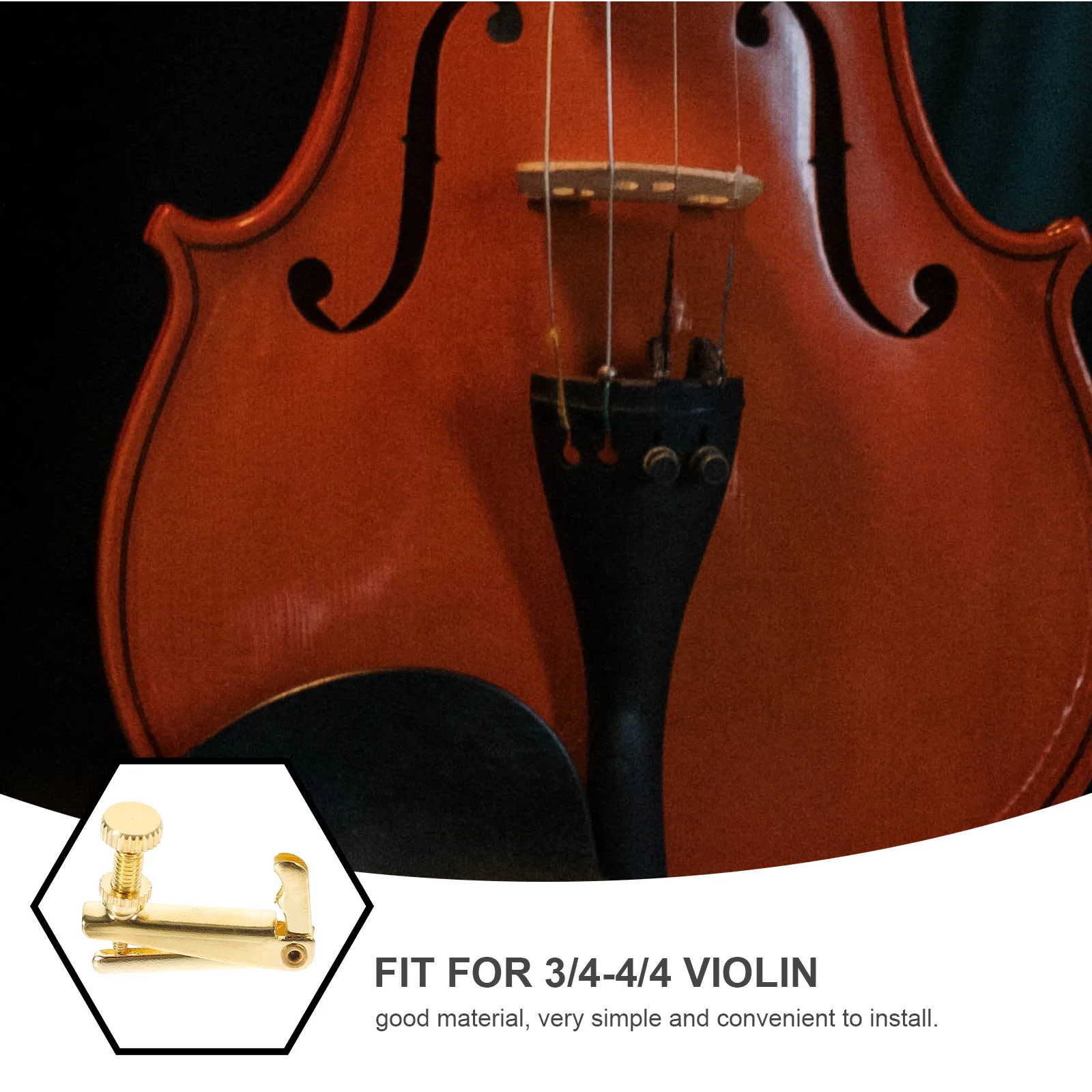 

2pcs Violin Stainless Steel String Adjuster for 3/4-4/4 Violin Durable Practical Accessories Tuning Pegs Hook
