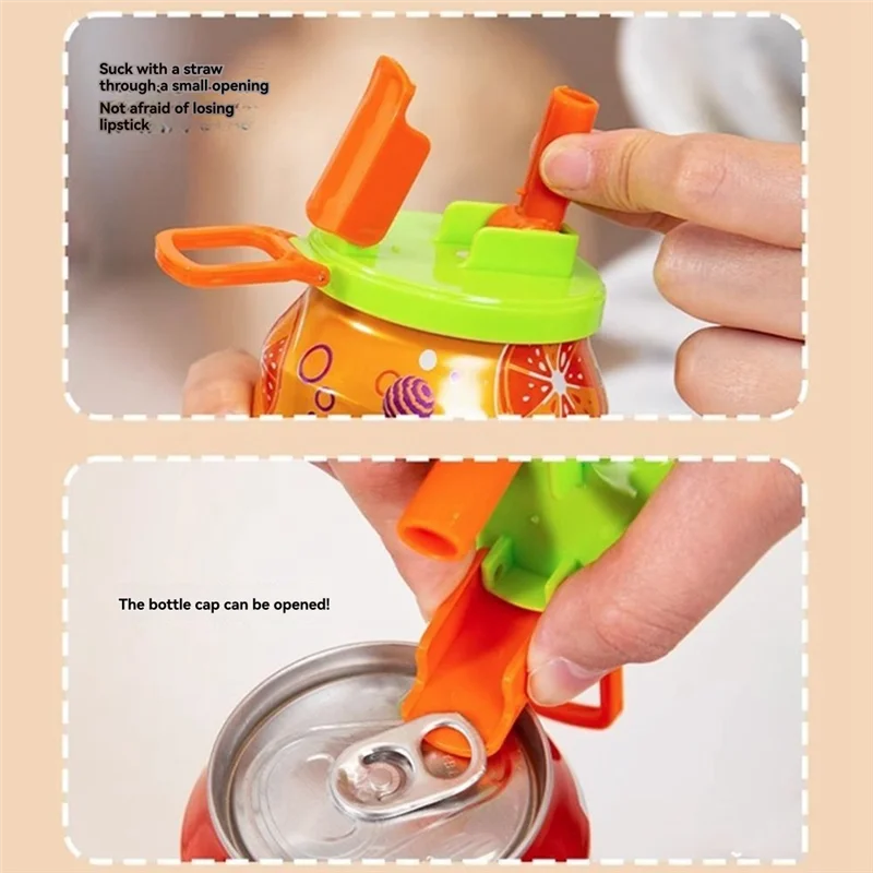 Necessary 4PCS Soda Can Lids, Replacement Splash Proof Can Covers With Straws Cup For Juice Beverage, Bottle Accessories