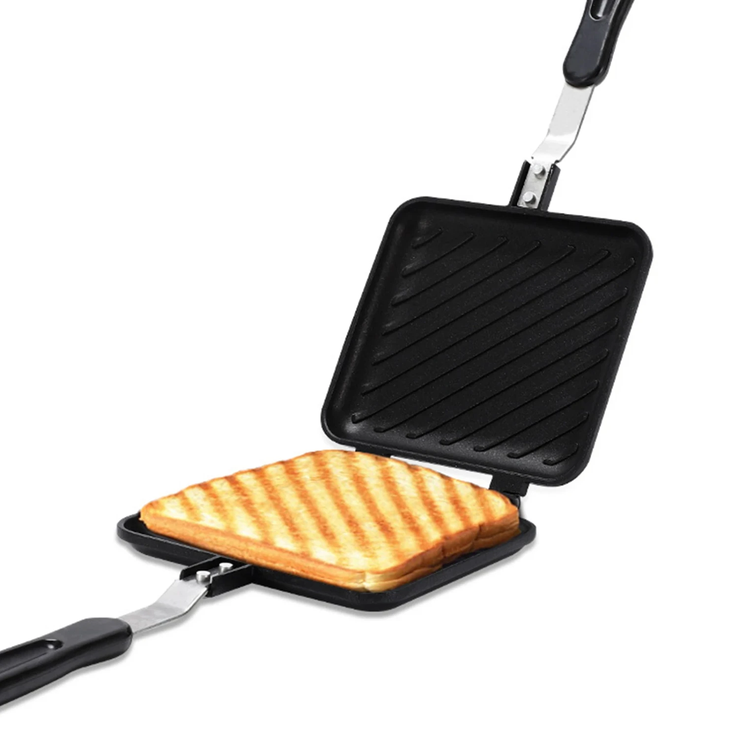 Non-stick Panini Maker Insulated Handle Hot Sandwich Machine Kitchen Tools