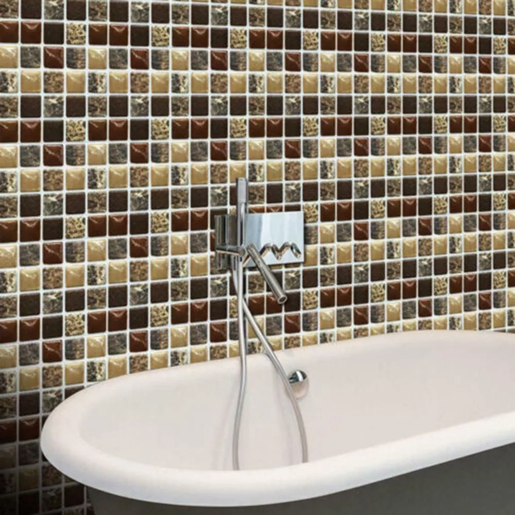 20 Pcs 3D Mosaic Tile Stickers for Kitchen Bathroom Wall Decor with Waterproof and Scratch Resistant PVC Material