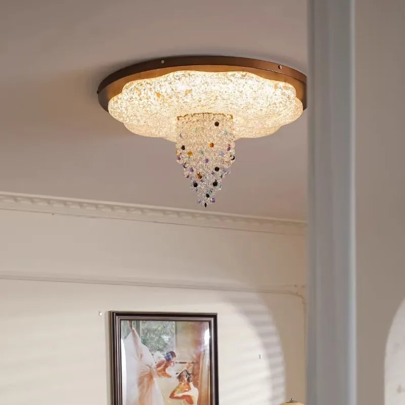 

Bedroom ceiling lamp antique French designer master bedroom American full spectrum high-end retro living room lamps