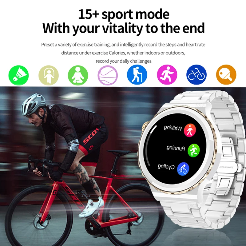 LIGE بلوتوث دعوة ساعة ذكية سيدة 2022 شحن لاسلكي الساعات 360*360 قرار المرأة سوار لياقة بدنية ساعة مخصصة الوجه