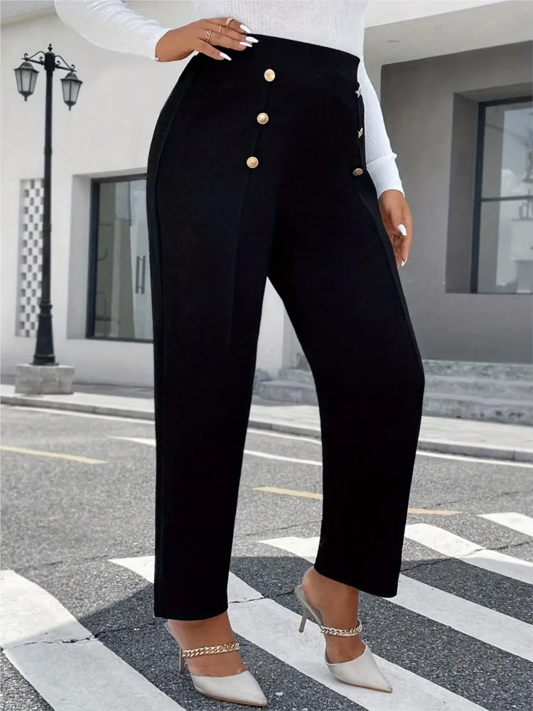 Plus Size Autumn Long Pencil Pant Women High Waist Casual Fashion Ladies Trousers Loose Pleated Korean Style Woman Pants