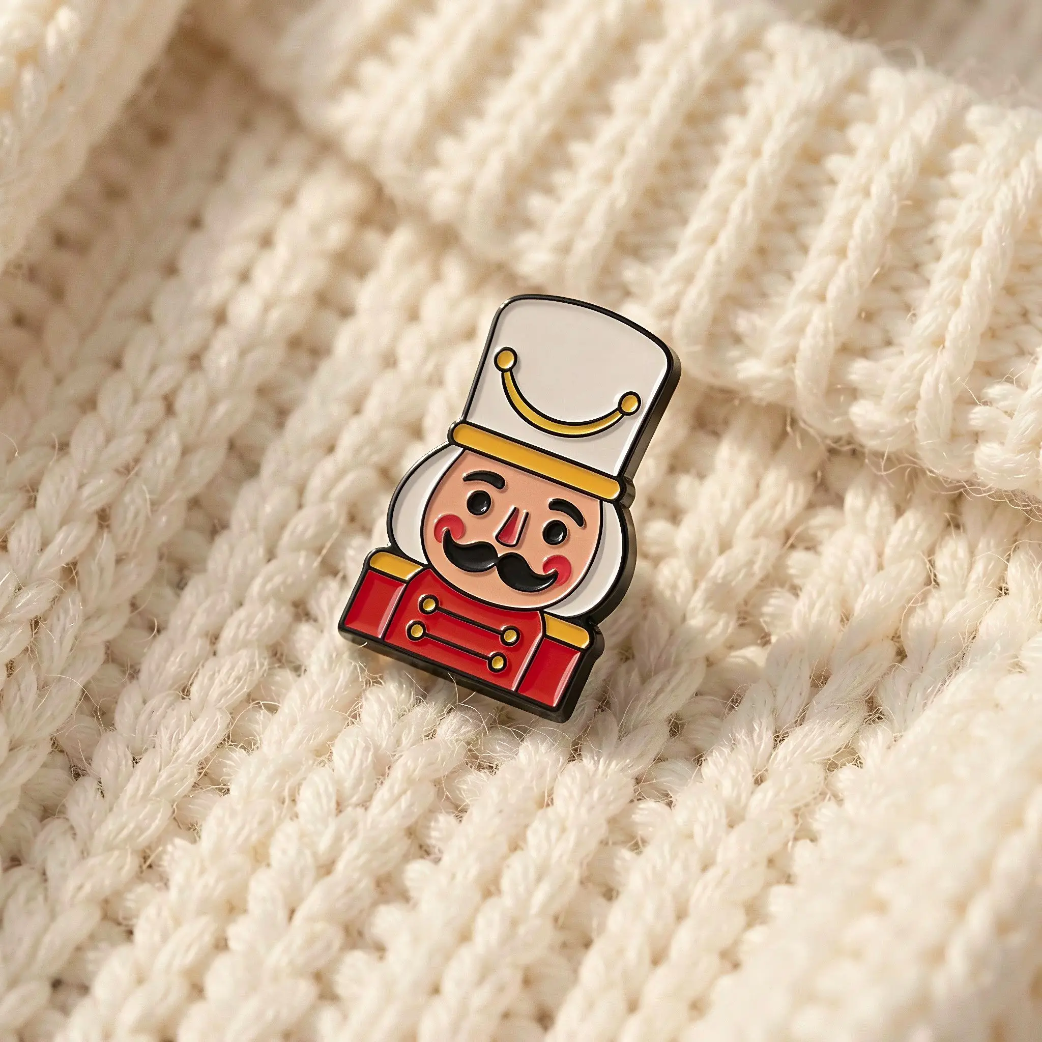 10pcs Christmas Lapel Pin Nutcracker Shape Cartoon Brooch Holiday Party Favors Clothing Badge for Holiday Christmas Party Favors