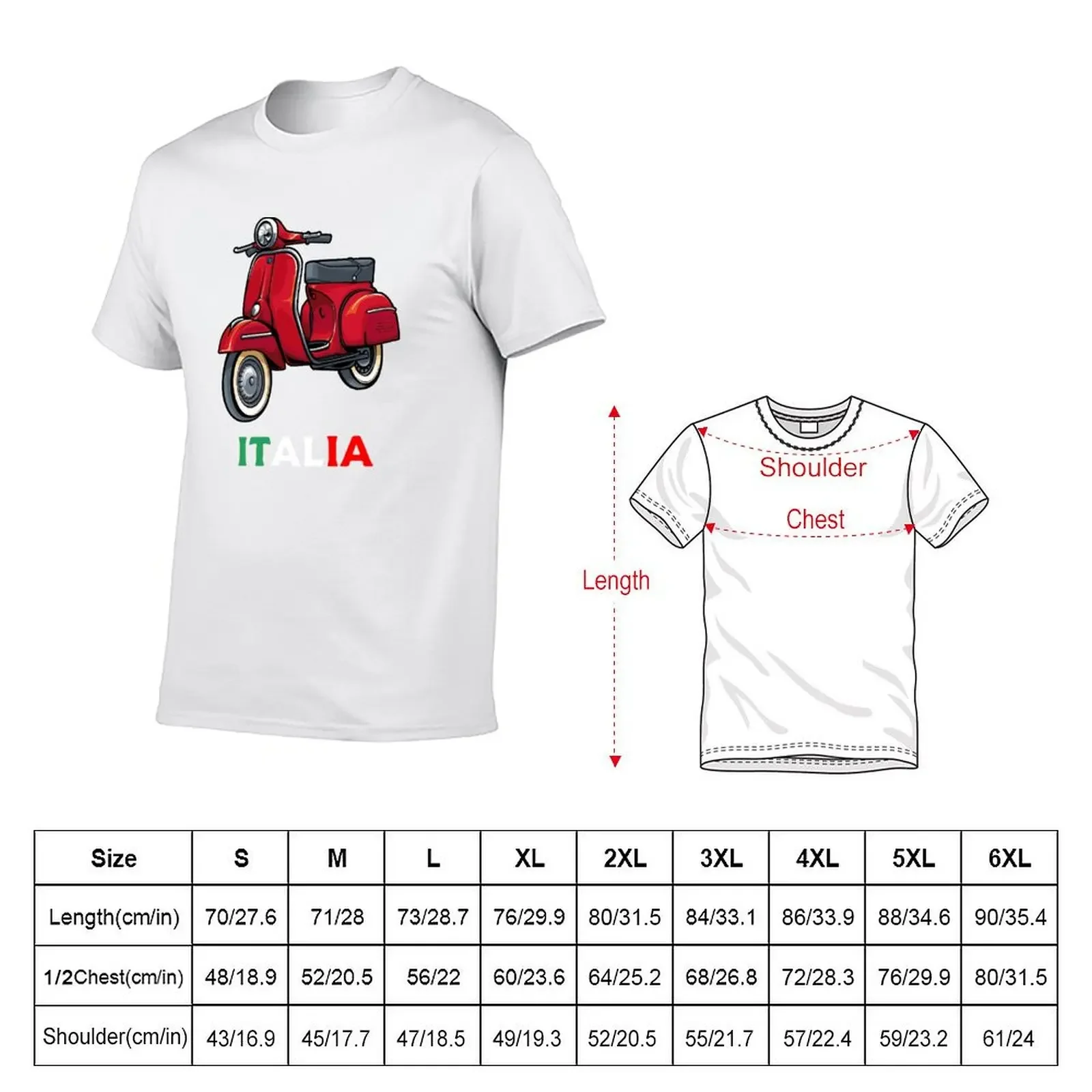 Italy Classic Vespa Scooter Moped Bike Retro Love Vintage T-shirt sublime customs sports fans mens graphic t-shirts anime