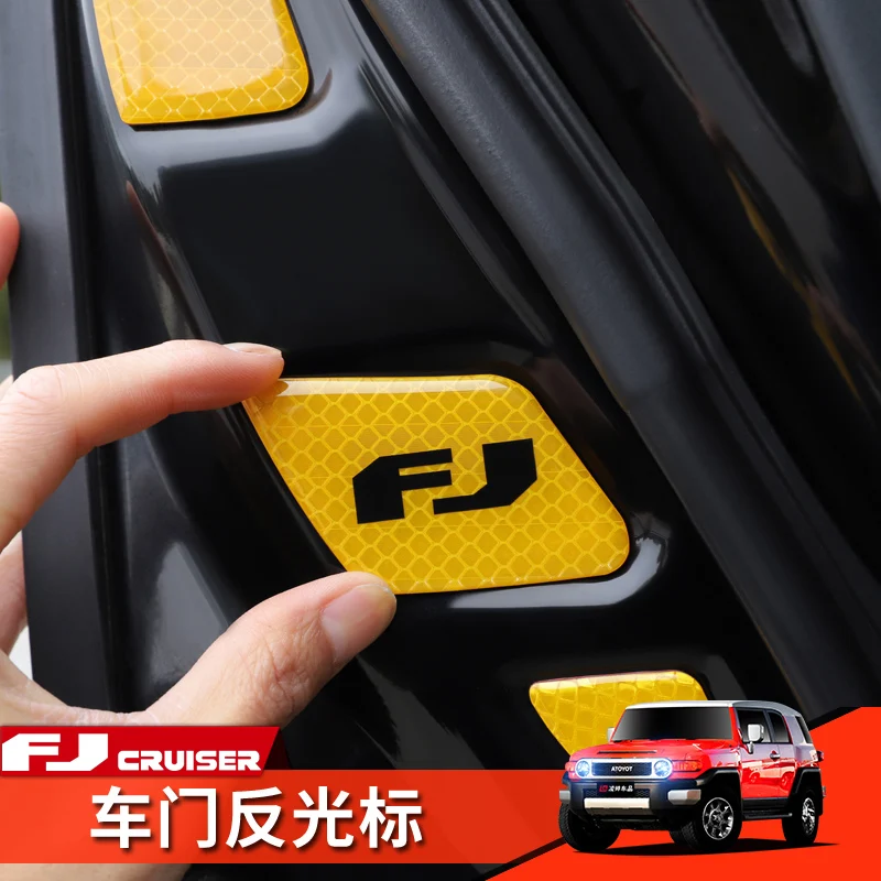 For Toyota FJ Cruiser Door Reflective Stickers Door Edge Warning Signs