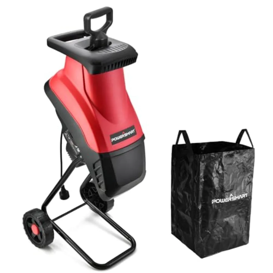 

Electric Wood Chipper Shredder 21:1 Reduction Ratio 1.77 Inch Cutting Diameter 15-Amp Motor with 45L Collecting Bag