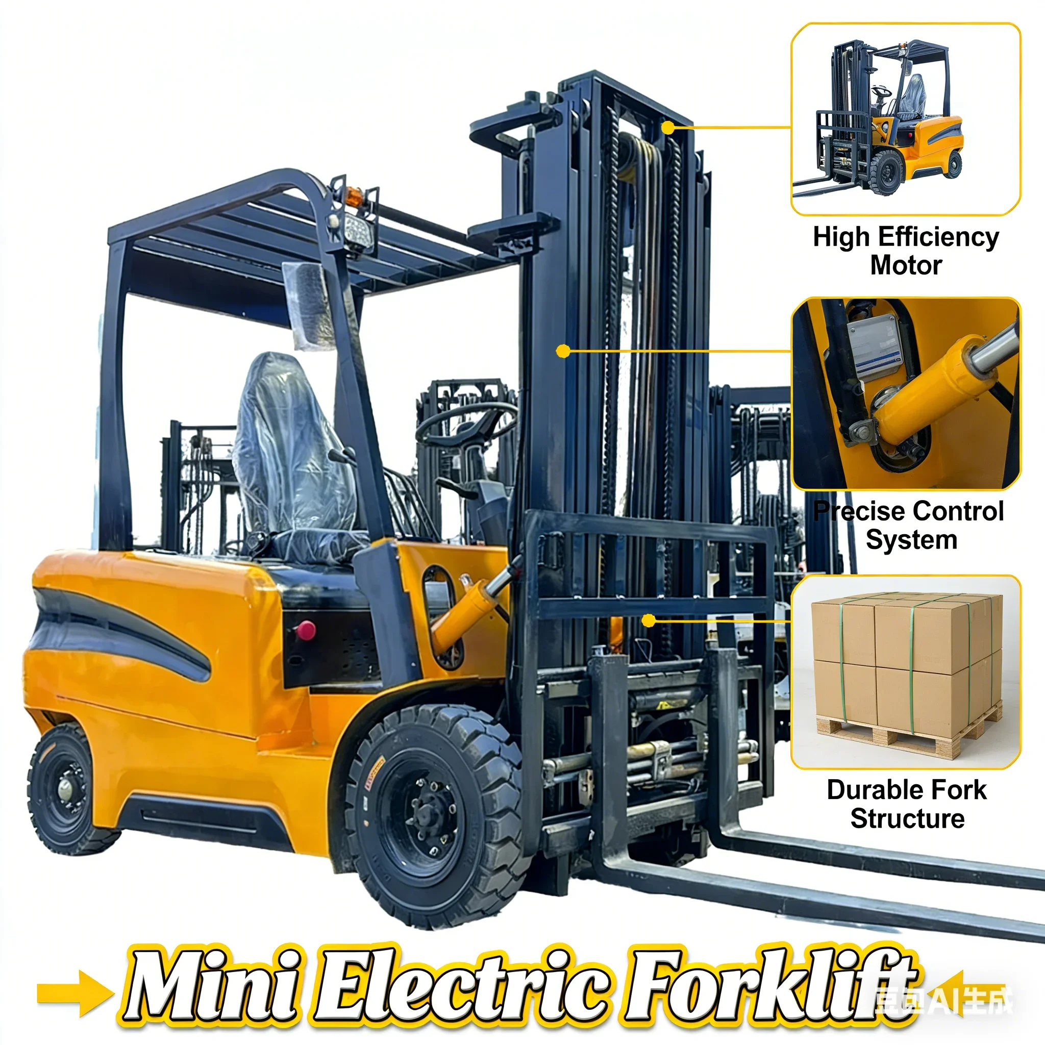 Customized CE Certified Chinese Supplier 2-ton 3-ton Electric Forklift With A Lifting Height Of 6 Meters Lithium Battery Electri