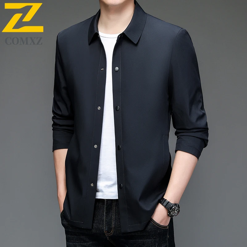 Business Casual Male Jacket 2025 Lightw Luxurious Outdoor Office Coat Premium Comfort Wear Spring And Autumn Mens New Clothing