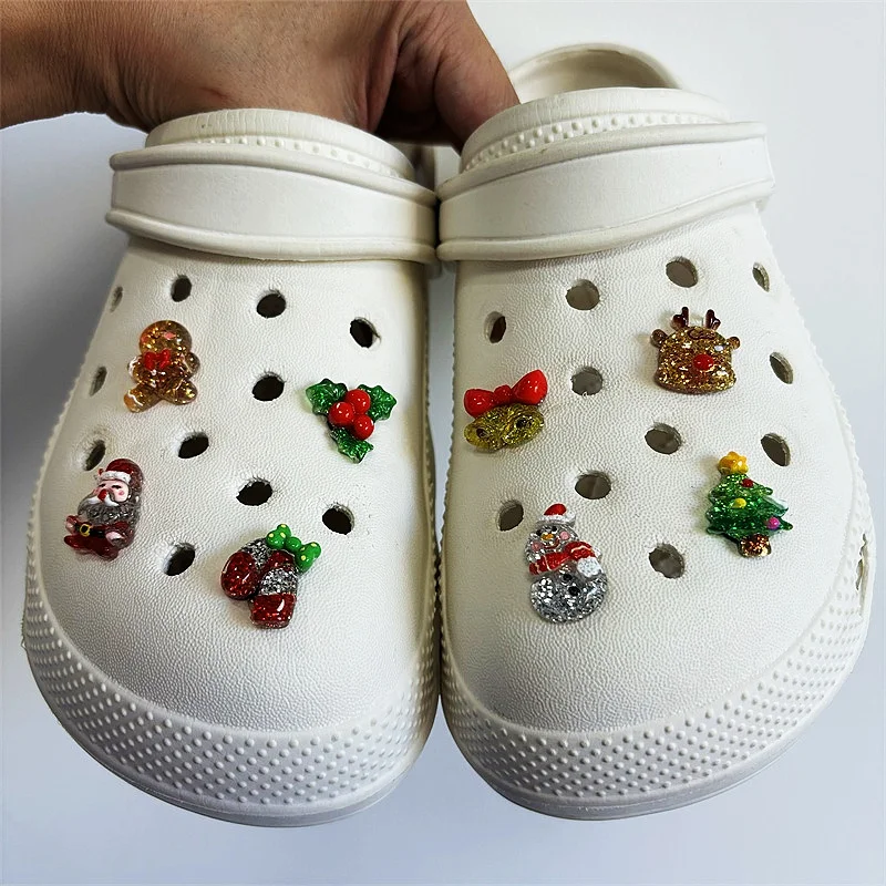 Christmas Shoe Charms Set  for Clogs and Sandal Decoration DIY Accessories for Xmas Sparkle Xmas Series and Festive Occasions