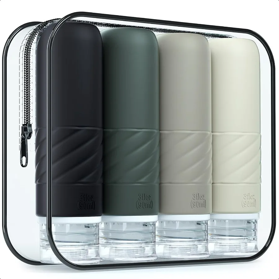 

Travel Bottles for Toiletries Tsa Approved 3oz Portable Travel Bottles BPA Free Leak Proof Squeezable Travel Size Containers Tr