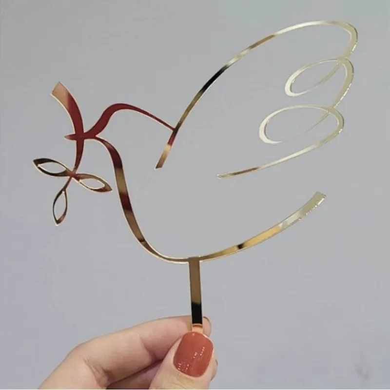 Gold Peace Dove Cross Cake Topper Heilige Kommunion Baptisten Party Dekorativer Kucheneinsatz für die Erstkommunion Partyzubehör – Detail 15