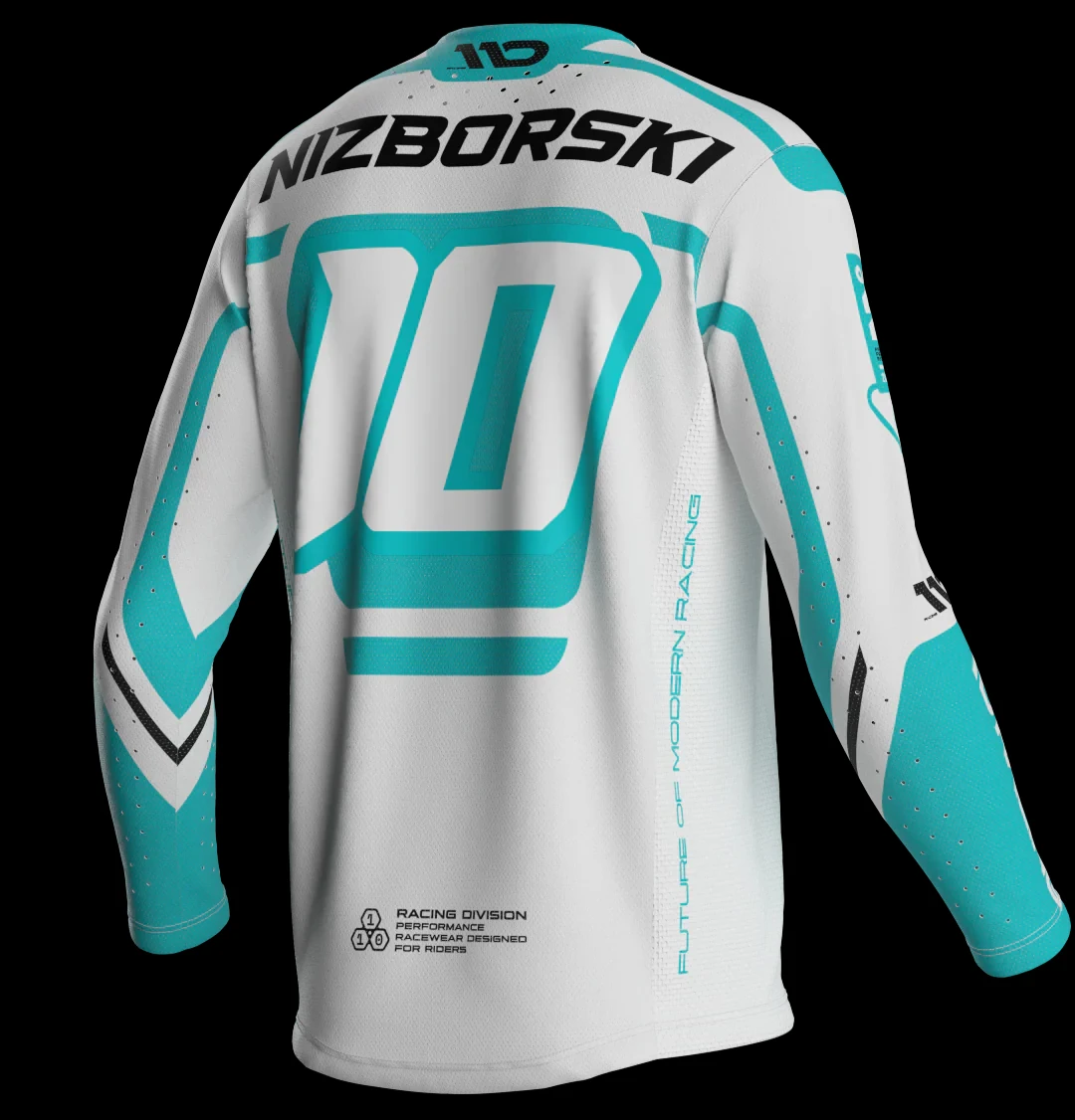 سوبر موتوكروس 110 سباق // 2026 الأبيض هايبريون جيرسي الرجال النساء SMX450 تنفس التجفيف السريع طويلة الأكمام الدراجات تي شيرت #2