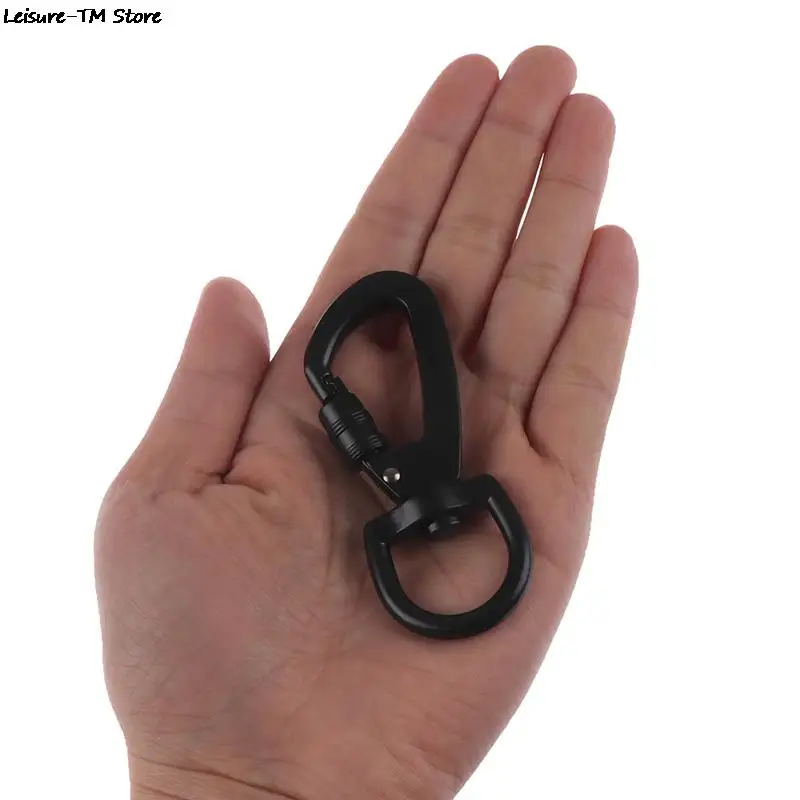 1PC Outdoor D-type Buckle Auto Locking Carabiner With Swivel Rotating Ring 73x29mm High Quality