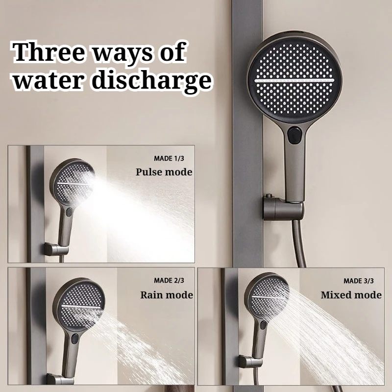 Hot Cold Water Multi Functional Shower Trim System Knob Switch Household Wall-mounted Shower Set Durable Bathroom Fixture