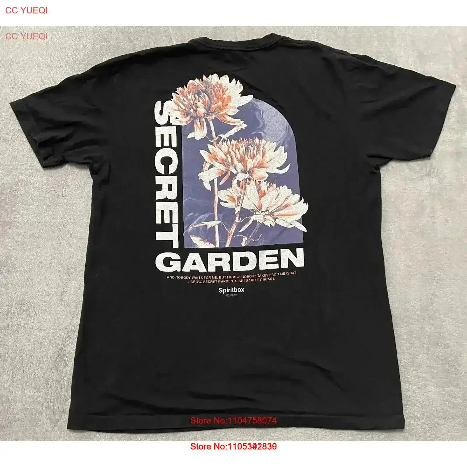 Spiritbox T-shirt pour homme L noir Progressive Metal Core Band Secret Garden vintage lavé doux vêtements de créateur mode vintage