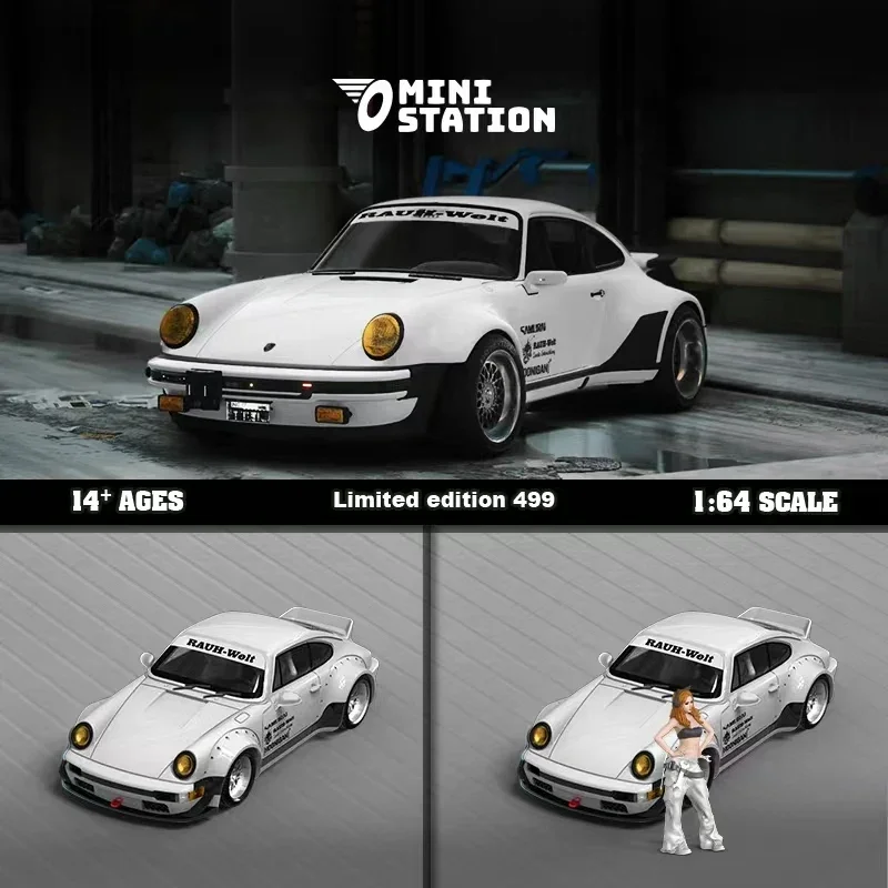 MiniStation 1:64 RWB 964 Ducktail SAMURAI Diecast Diorama Car Model Collection Toys Time Micro