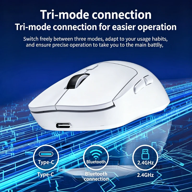 M348 Wireless Tri-mode Bluetooth Mouse Rechargeable Lightweight ...