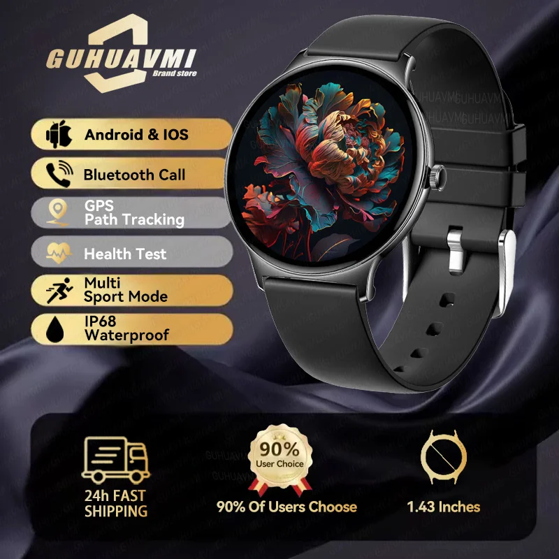 2025 New Smart Watch For Women Gift 1.43 Inch Full Touch Screen Sports Fitness Watches Bluetooth Calls Digital Smartwatch Ladies