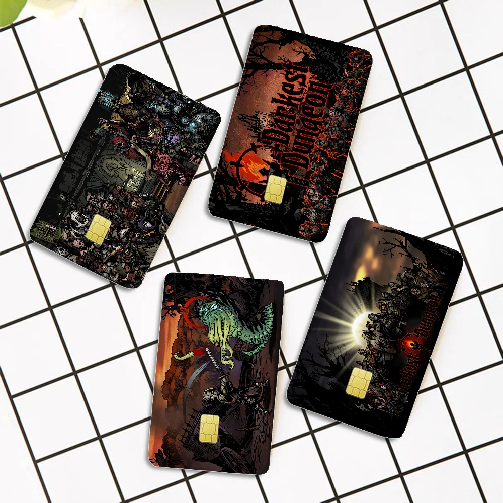 ملصقات جلدية لبطاقة الائتمان الكرتونية Darkest Dungeon لبطاقة البنك والحافلة المتروية ملصق مقاوم للماء هدية للنساء