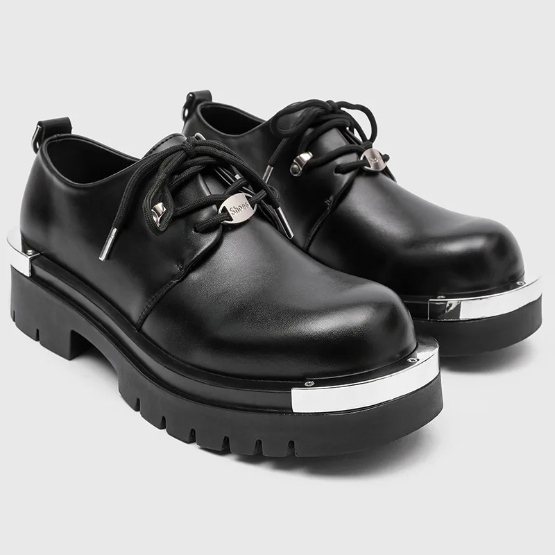 

Мужские модные туфли большого размера на платформе для выпускного вечера, туфли дерби из натуральной кожи на шнуровке, брендовые дизайнерские кроссовки, крутая модная обувь