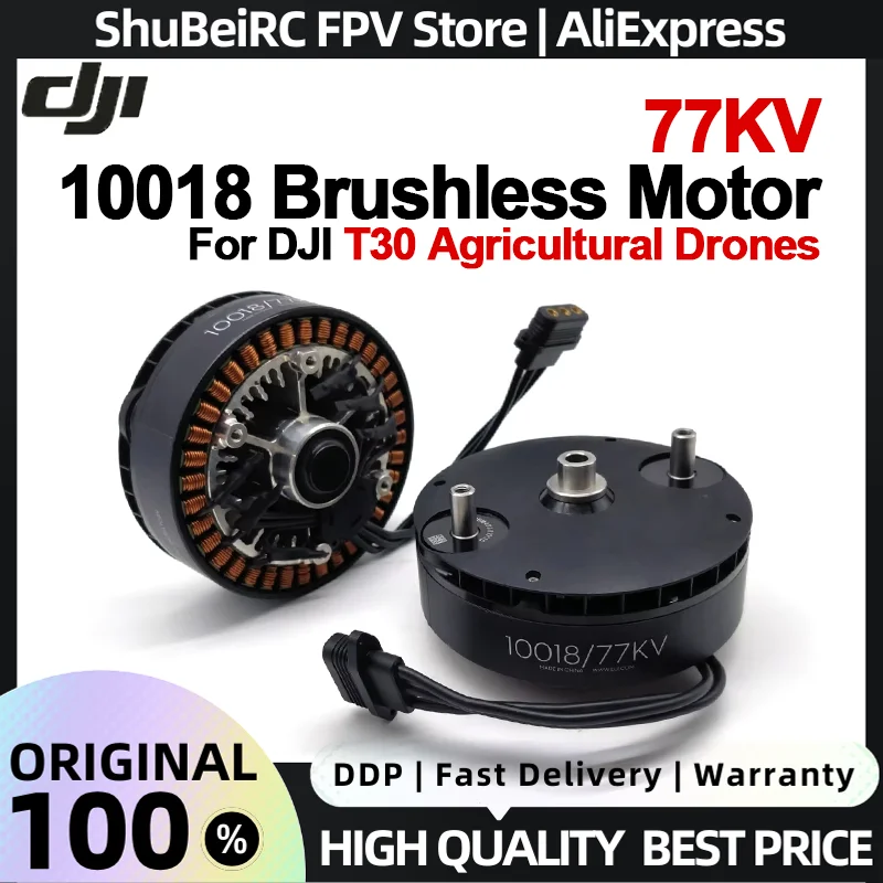 100% Original DJI T30 10018 Brushless Motor 77KV for DJI T30 UAV Plant Protection Agricultural Drones Engine Parts Accessories