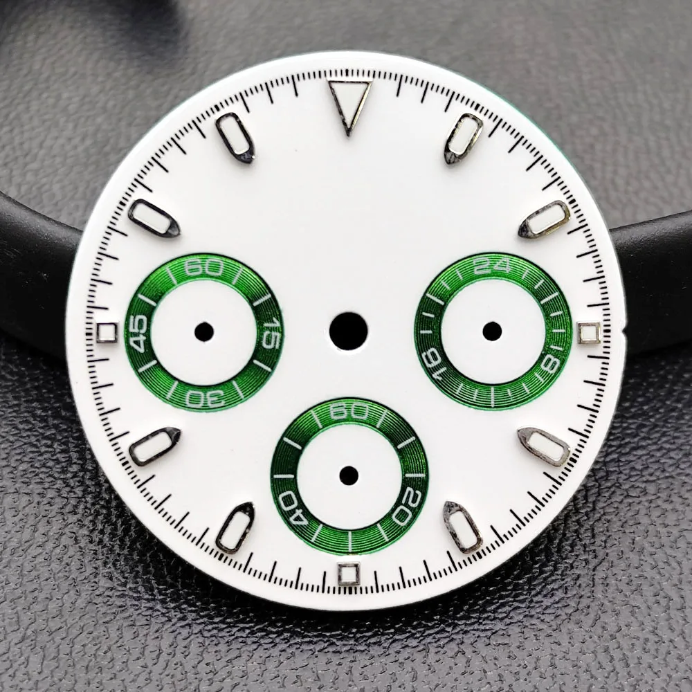 For VK63 29mm Panda Dial For VK 63 Quartz Movement Luminous Watch Accessory Parts Stylish Men's Watch Dial Pointer 6-Hands