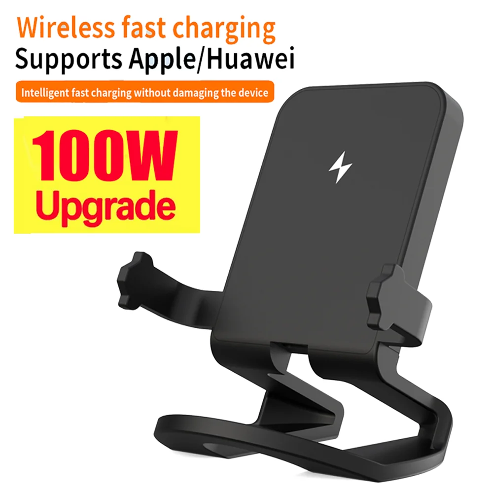 100W Wireless Charger For iPhone 14 13 12 15 Pro XS Max Mini X XR Induction Fast Wireless Charging Pad For Samsung Xiaomi Huawei