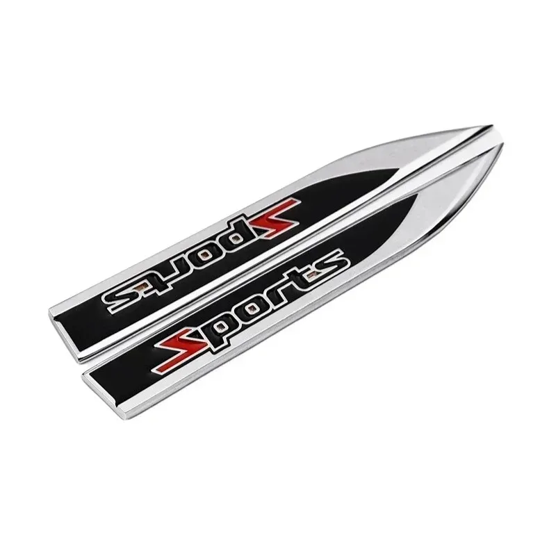 

1Pair 3D Metal Chrome Sports Emblem Badge Fender Side Decal Self-adhesive Waterproof for Audi Ford Nissan Toyota Turbo Honda