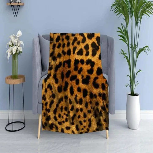 Else Carpet Else Coffee Black Leopard Speckle Wellsoft Patterned 3D Tv Blankets