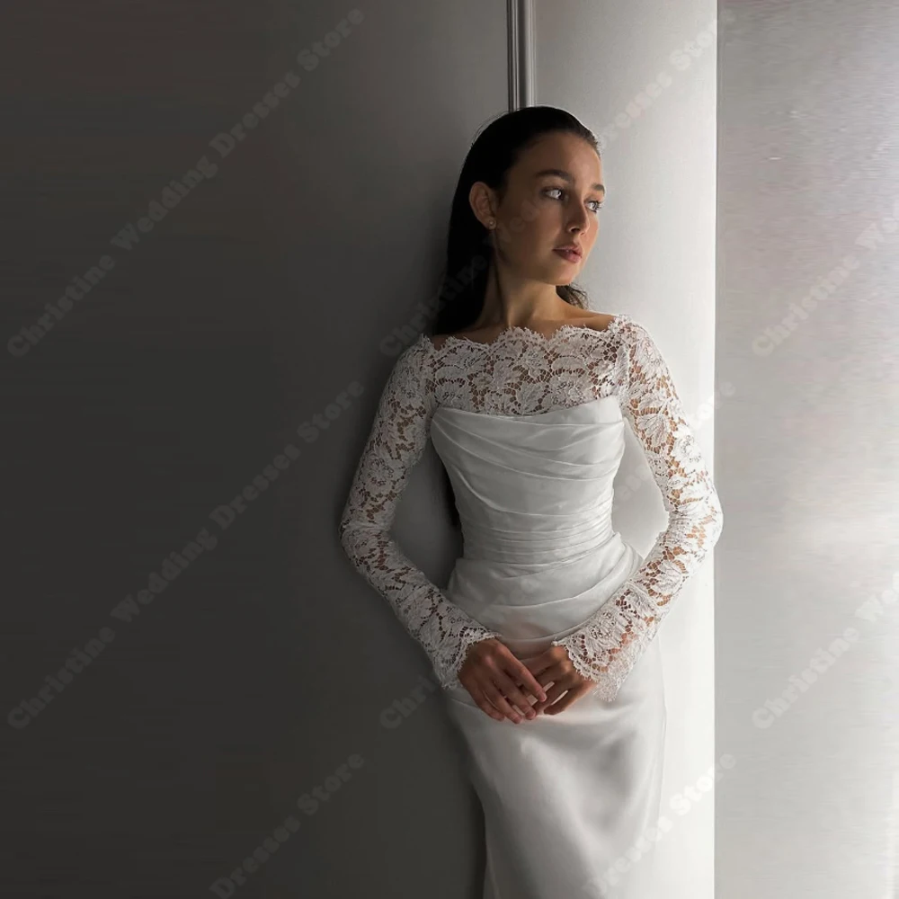 Minimalist ผู้หญิงชุดแต่งงานเซ็กซี่ Mermaid Robes Party Gowns Mopping ความยาวหมั้นบอลเจ้าหญิง Vestidos De Novias 2025