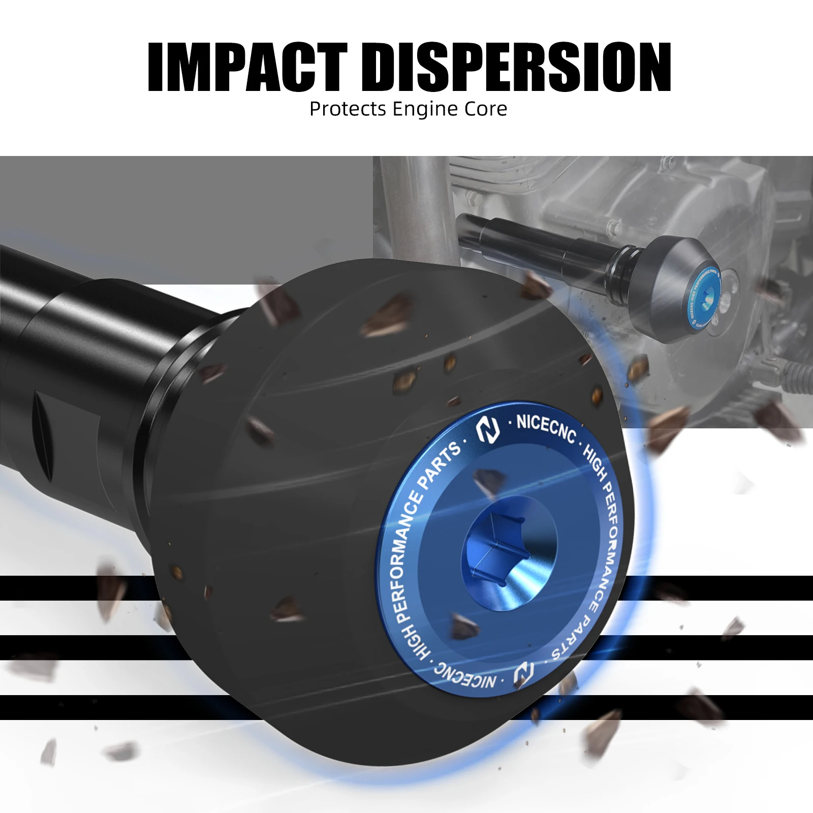 NICECNC For Suzuki DR650 DR 650 1996-2025 Frame Sliders Engine Guard Crash Protector Kit Fit Suzuki DR650 1996-2025 2024 2023