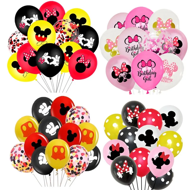 

10pcs Mickey Minnie Mouse Latex Balloons Kids Happy Birthday Party Decorations Baby Shower Toys Air Globos Supplies Kids Favor