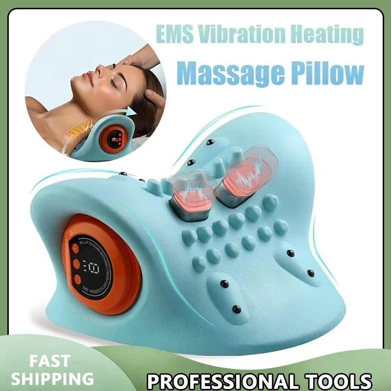 

Electric Cervical Neck Massager Traction Head Acupoint Pillow Shoulder Body Stretcher Chiropractic Therapy SoftNodeHeatFunction