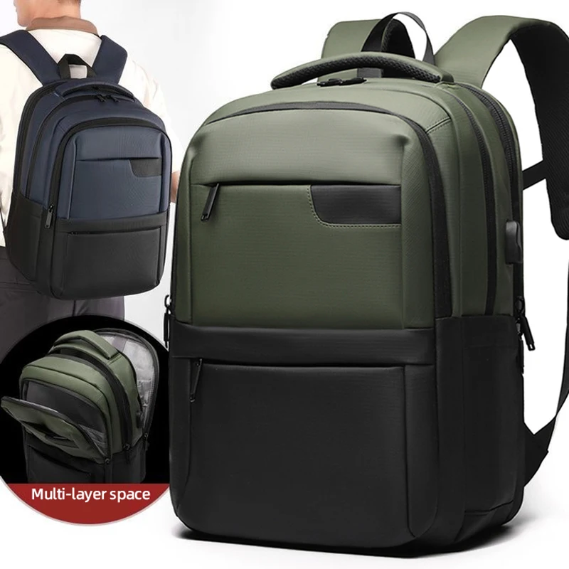 

USB-рюкзак большой емкости, дорожный рюкзак, повседневный многослойный деловой офисный рюкзак, простой рюкзак для ноутбука и компьютера