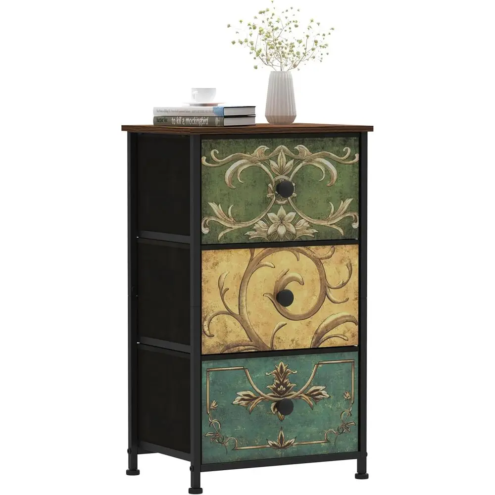 

Vintage-Style Bedroom Furniture Set: Slim Chest, Nightstand, and End Table for Stylish Storage