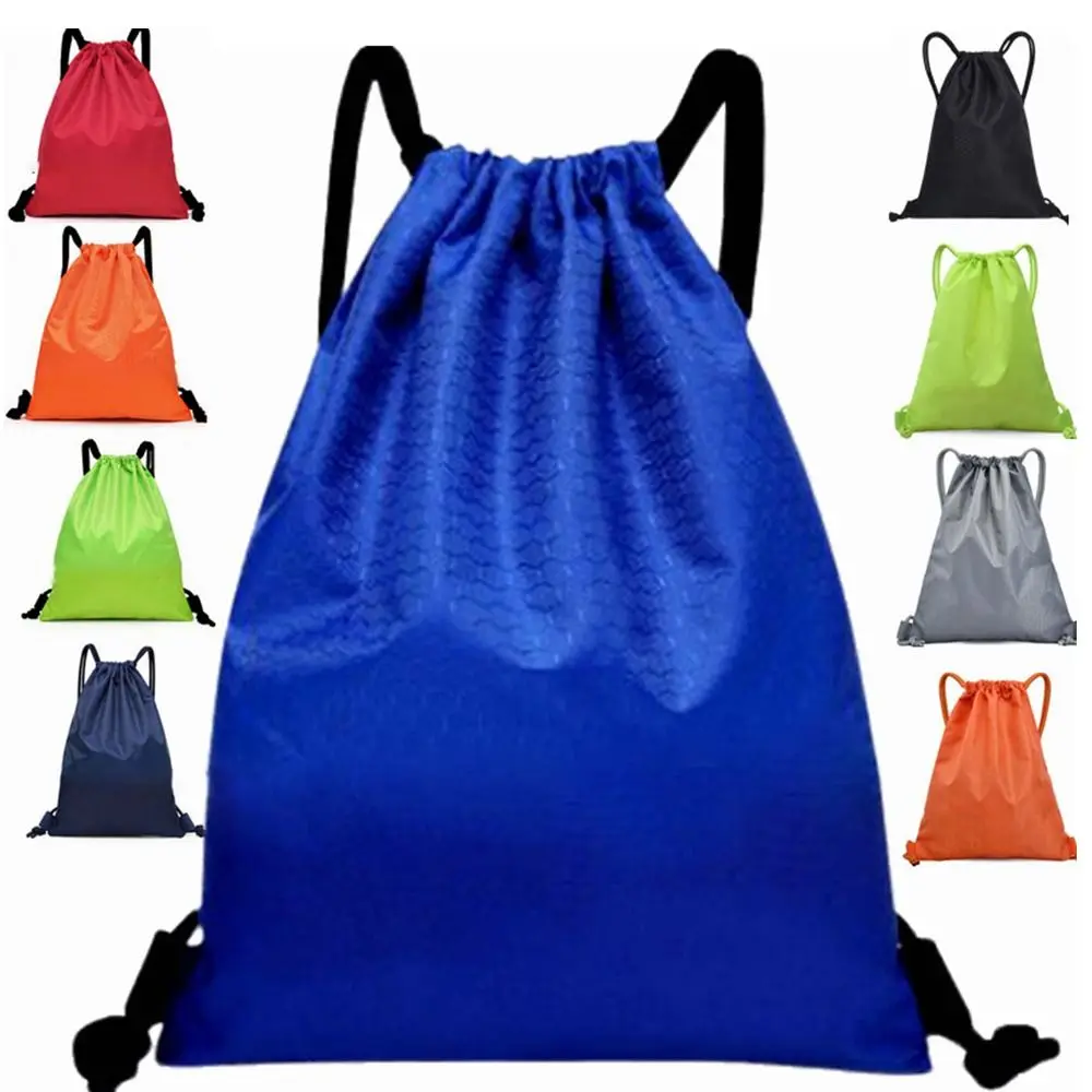 Mochila de Nylon de Poliéster Impermeável Saco de grande capacidade Mochila de cordão de corda grossa Saco de armazenamento de fitness Ferramentas de esporte ao ar livre