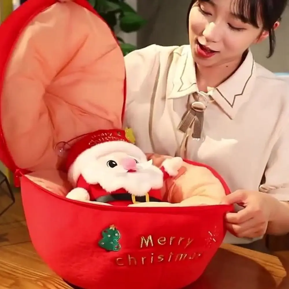 Peluche a sorpresa morbido di Babbo Natale, simpatico cervo a sorpresa, pupazzo di neve, decorazione per il desktop