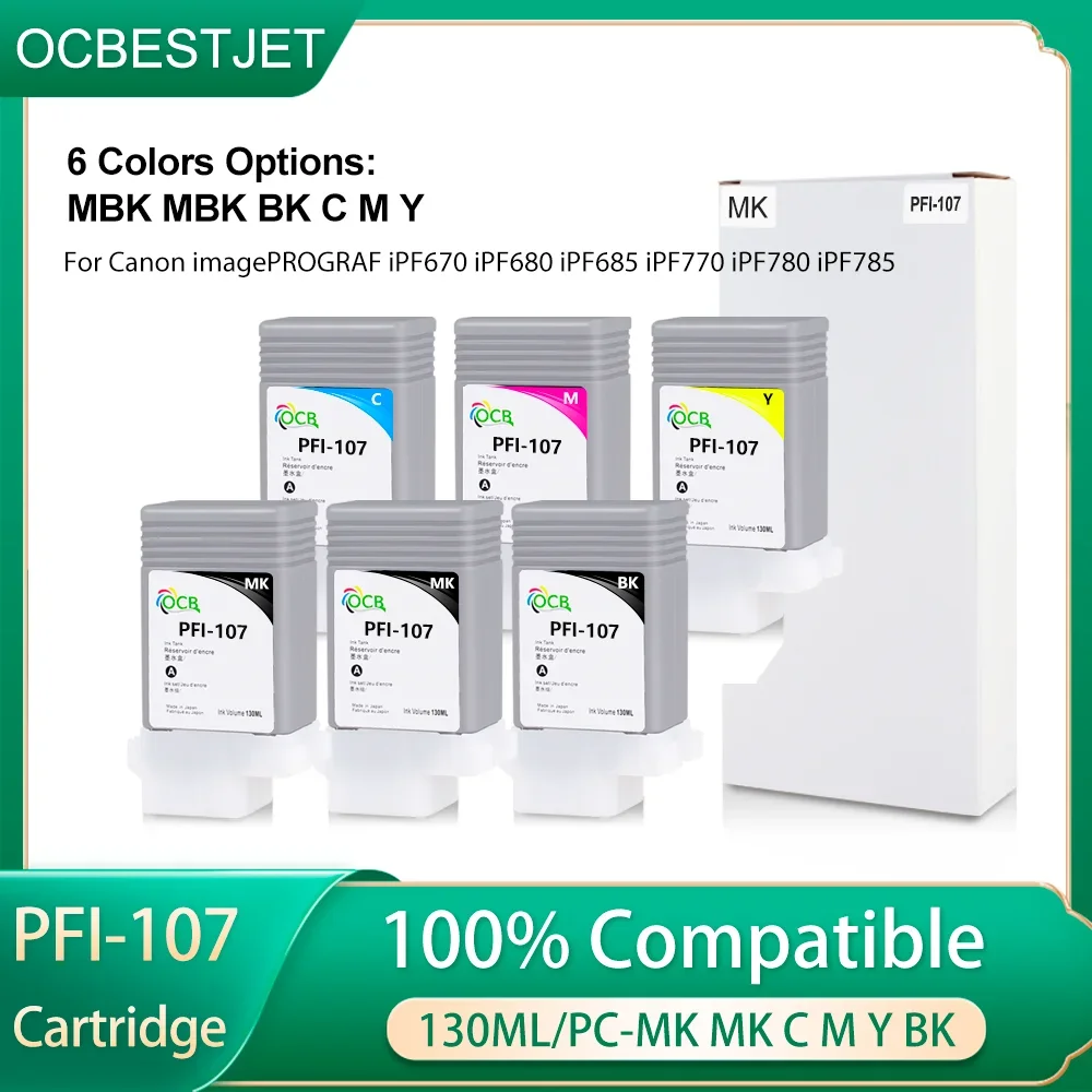 

PFI-107 Ink Cartridge 130ML Replacement for Canon PFI107 PFI-107 Ink Tank for iPF670 iPF680 iPF685 iPF770 iPF780 iPF785 Printer