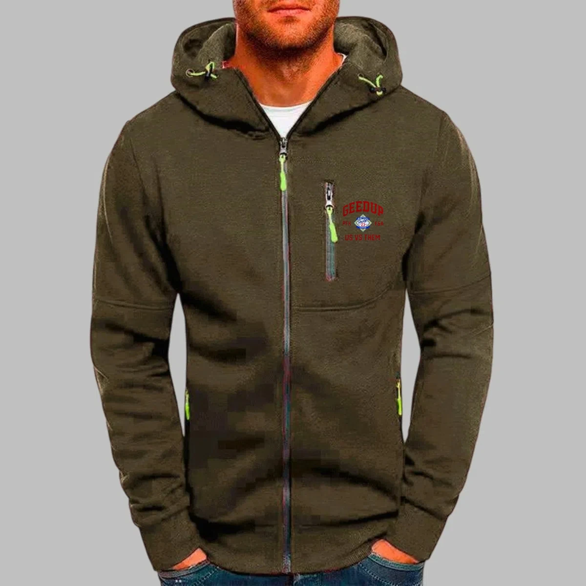 

Men's Autumn/Winter Hooded Zip Pullover Casual Sporty Nightlight All-Purpose Coat Stylish Zippered Sweatshirt for 2025