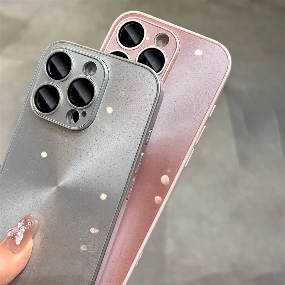 Funda brillante con diseño de CD láser y purpurina de lujo para iPhone 17 16 15 Pro Max 14 13, protección de lente completa a prueba de golpes, cubierta deslumbrante