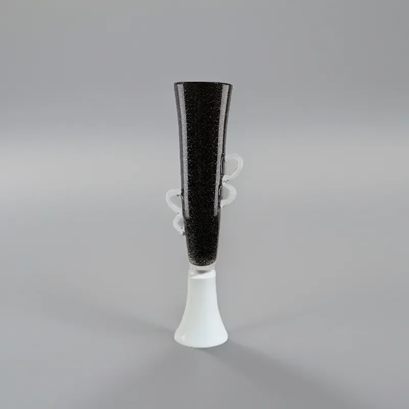 Elegant French Style Black Glazed Glass Vase Medium Size High Footed Design Classical Home Decor for Dining Room Side Cabinet