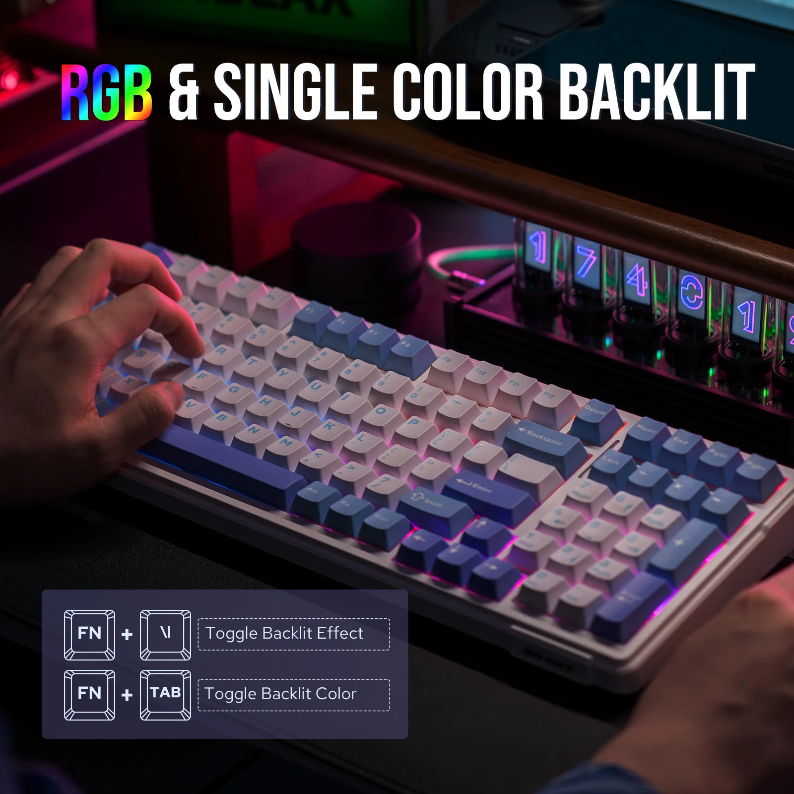 EPOMAKER-AULA F99 Teclado Mecânico, Teclado Hot Swappable