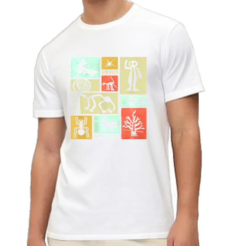 T-shirt rétro pour femme, Lignes de Nazca, Géoglyphe du Pérou, Monkey AstronsomSpider, Vêtements de festival, Économie g
