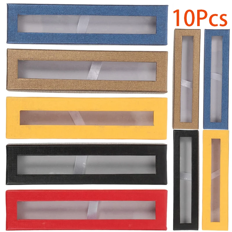 

10Pcs Pencil Case Pen Packing Case Paper Portable Pen Organizer Supplies Pen Gift Box