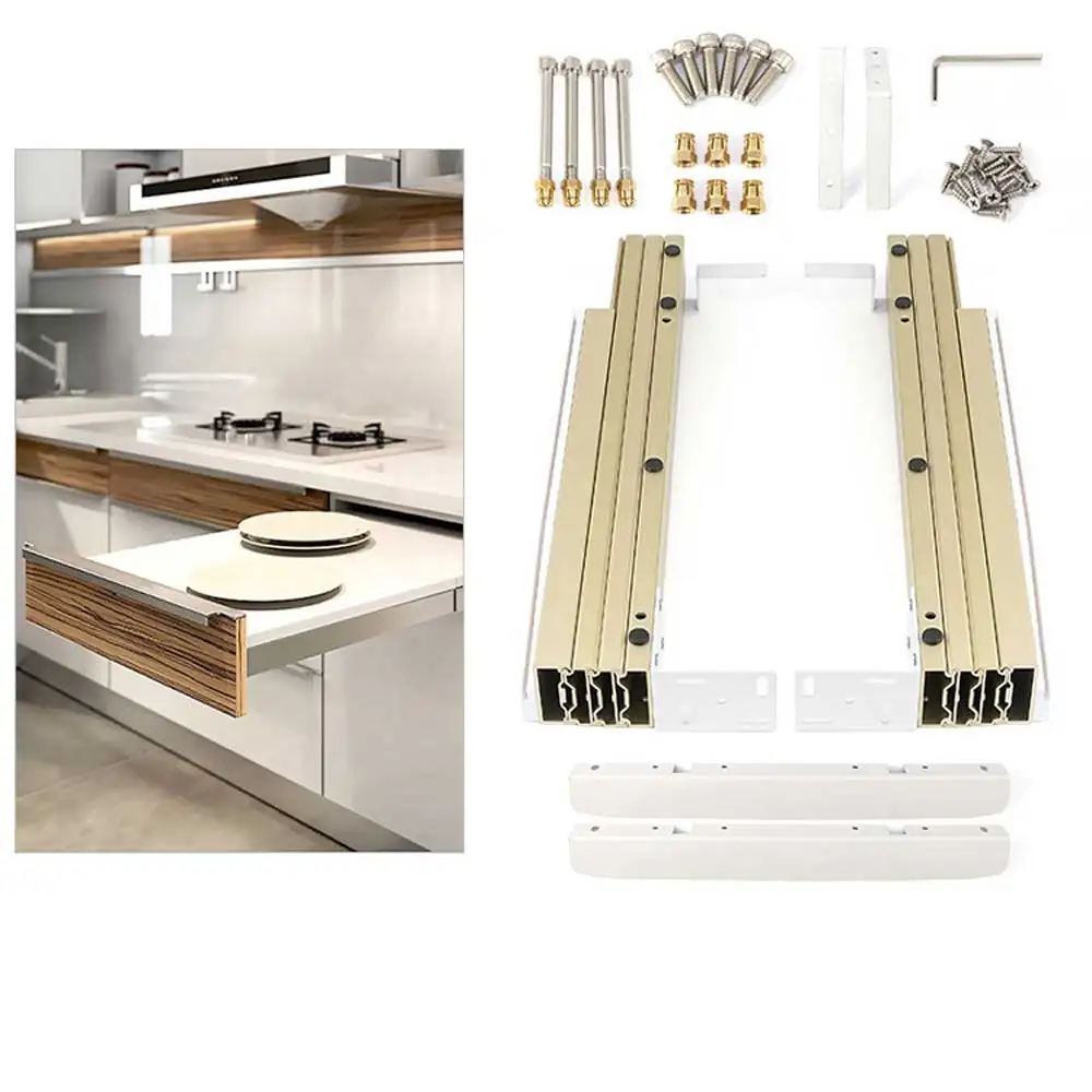 Telescopic Folding Guide Rail Multifunctional Flat Push Multi Section Pull-Out Cabinet Dining Table Drawer Slide Rail