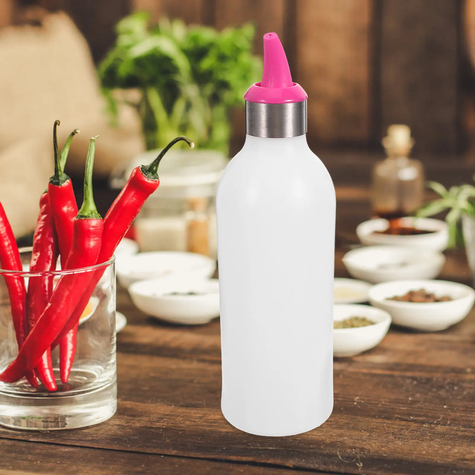 Reusable Plastic Seasoning Bottle Condiment Squeeze Bottle for Salad Dressing Honey Sauce Oil Storage Dispenser Kitchen Tool