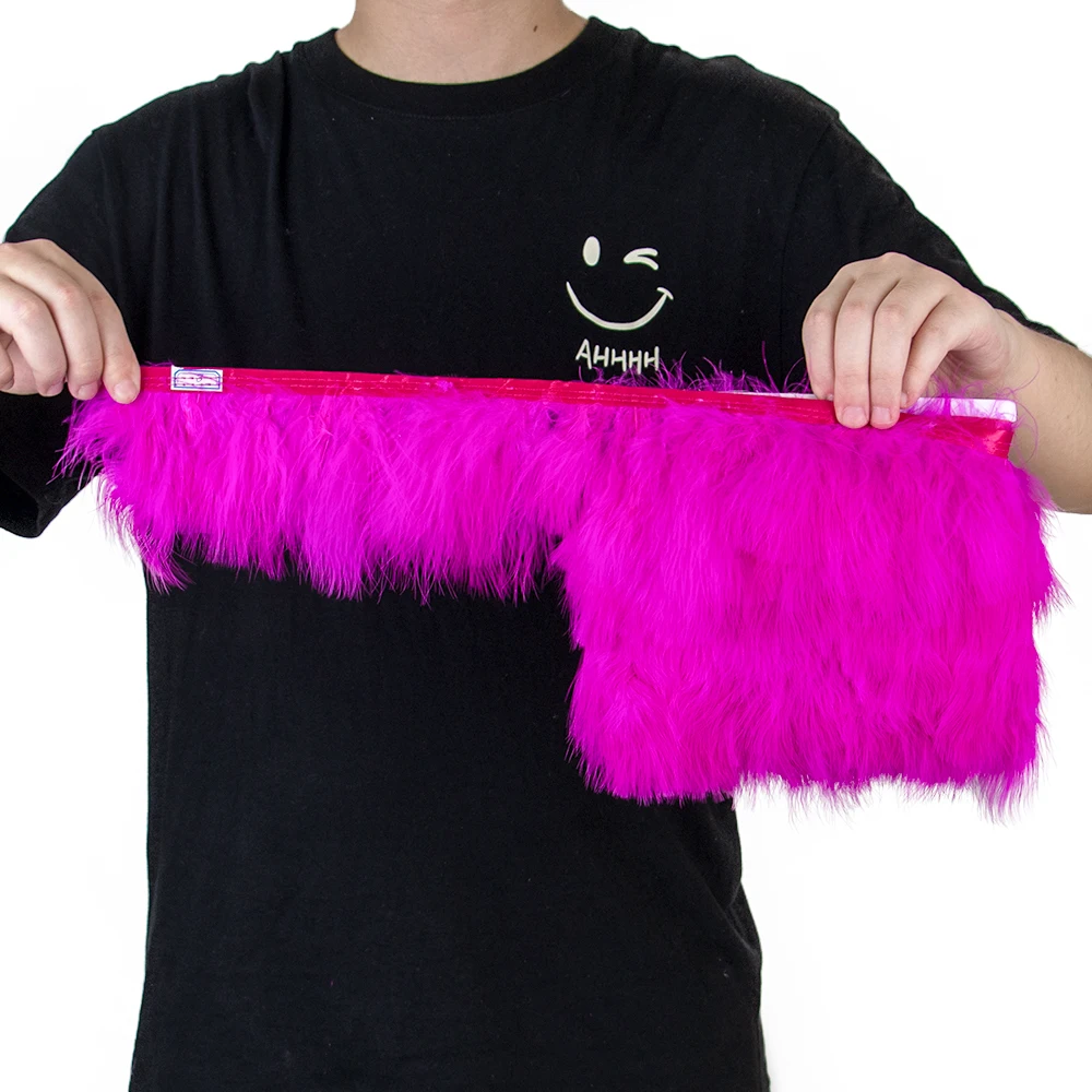 1 Meter Dyed Colorful Marabou Feathers Trim Fringe 8-10cm Soft Turkey Plumes Ribbon for Party Sewing Clothing Decoration Crafts
