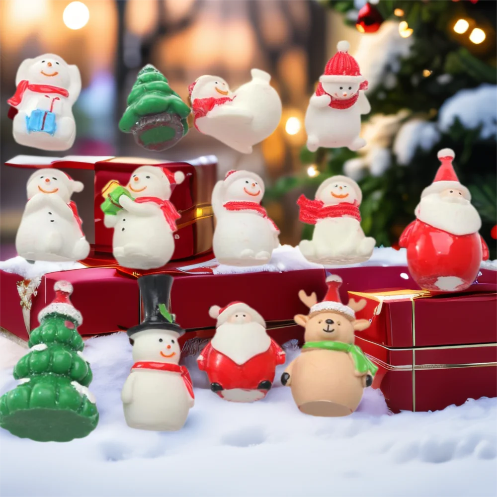 Landscape Dollhouse Ornament Deer Home Decorations Bonsai Decor Santa Claus Christmas Figurines Xmas Tree Miniature Snowman