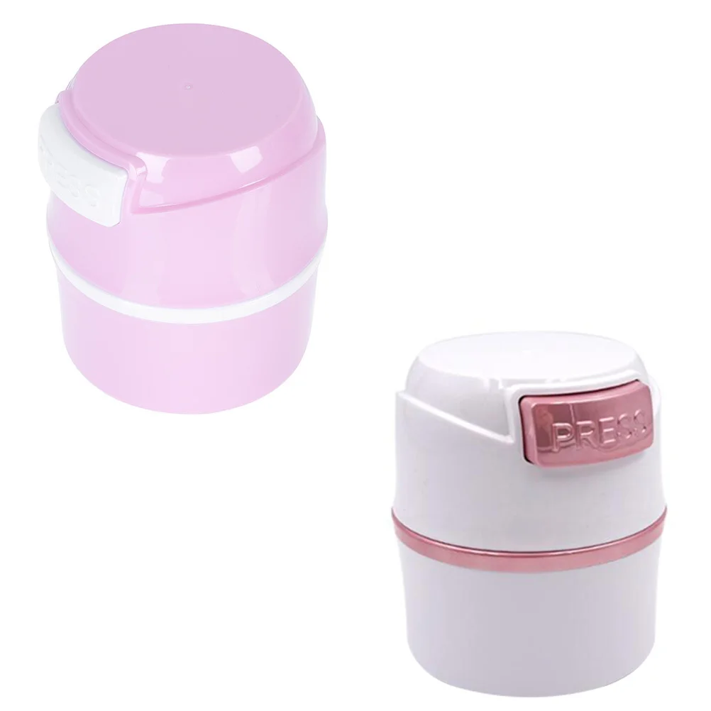 

2pcs Eyelash Glue Storage Box Large Capacity Dehumidify Press Top Design For Eyelash Extension Adhesive Organizer Jar Container